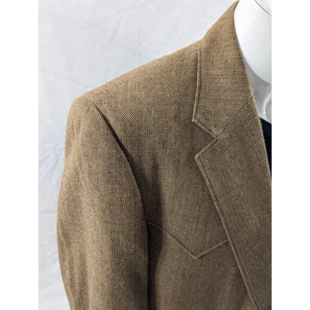 Circle S Blazer Sport Coat Western Yoke 100% Silk Burlap Heavy Blazer 42R 44